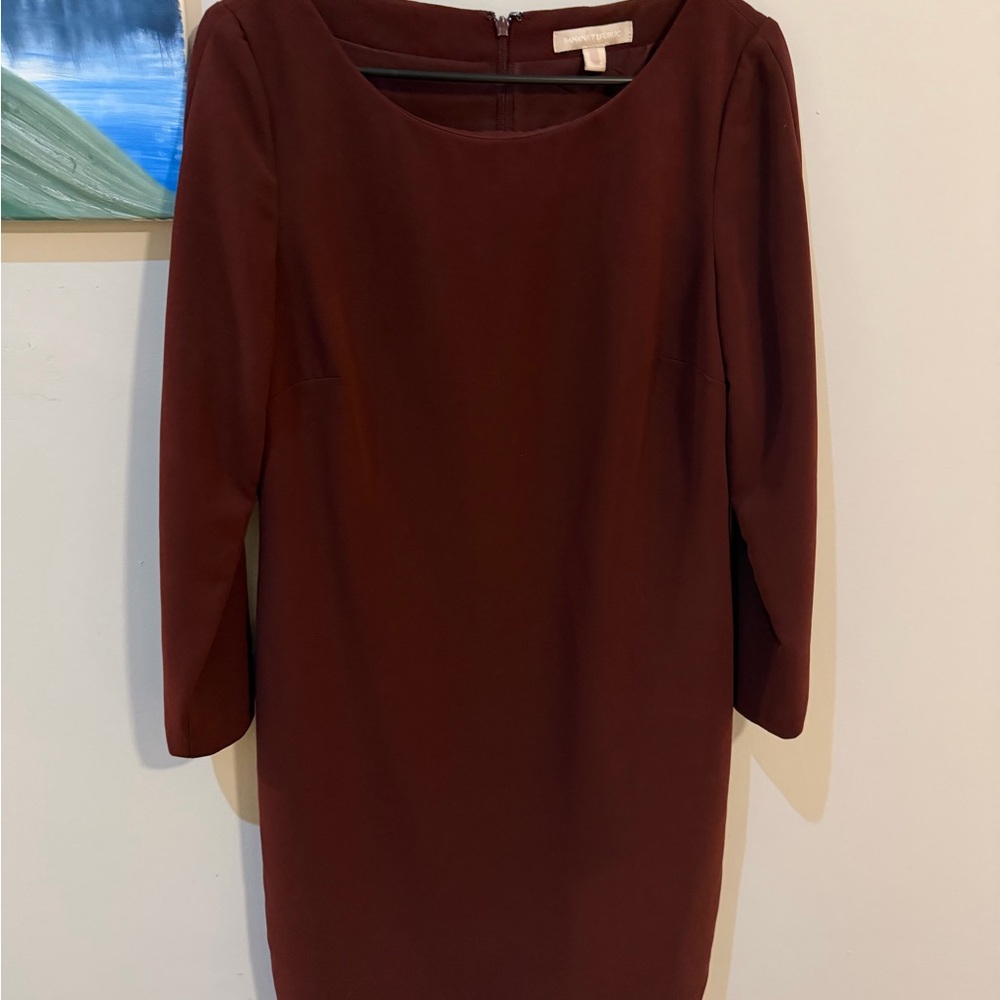Banana Republic Long Sleeve Burgundy Dress